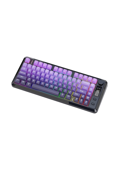 M75 Kablosuz 2.4ghz Kablosuz + Bt Çift Modlu Klavye Led Ekranlı Oyun Klavyesi İle Pbt Knob Rainbow