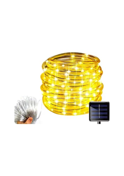 10 Metre Solar Hortum Led Aydınlatma Güneş Enerji Gün Işığı Dış Mekan Bahçe Teras Balkon Su Geçirmez