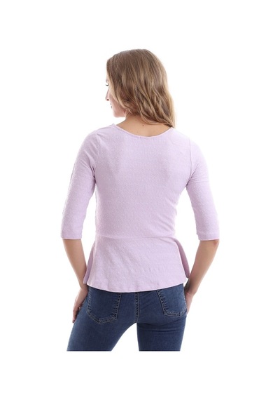 Self Clothing Kadın V Yaka Pudra Bluz-Pudra