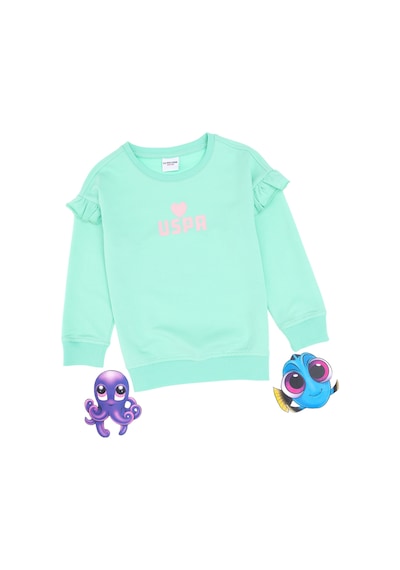U.S. Polo Assn. Kız Çocuk Mint Bisiklet Yaka Sweatshirt 50296389-VR090