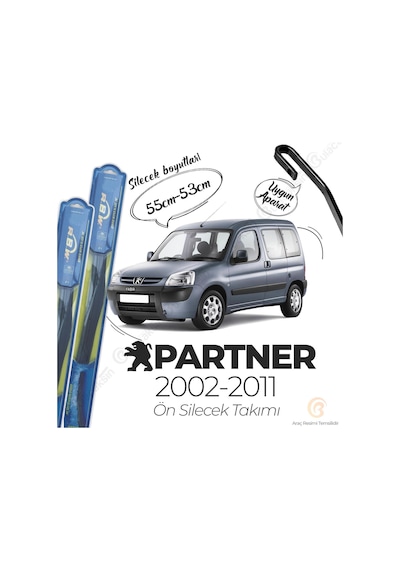 Peugeot Partner (M5) Ön Silecek Takımı (2002-2011) RBW Hibrit