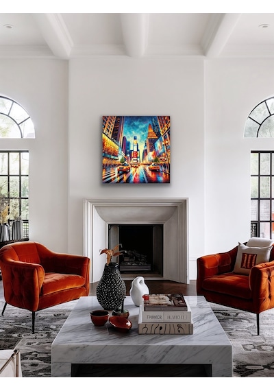 New York Times Meydanı Kanvas Tablo 90x90cm
