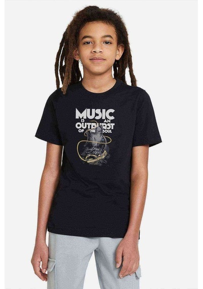 Tshirthane Musıc Is An Outburst Baskılı Unisex Çocuk Siyah T-Shirt