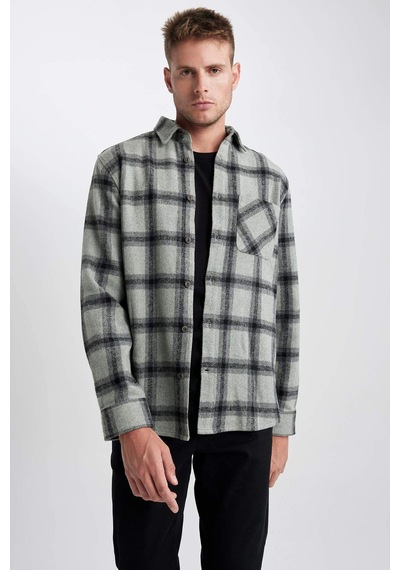 DeFacto   Regular Fit Kareli Oduncu Uzun Kollu Gömlek A5517AX23AUGN1102