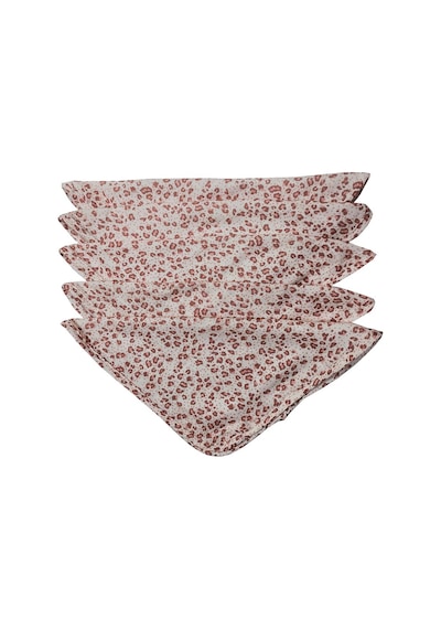 5 Adet Pembe Leopar Desen Müslin Bebek Ağız Bezi Pembe