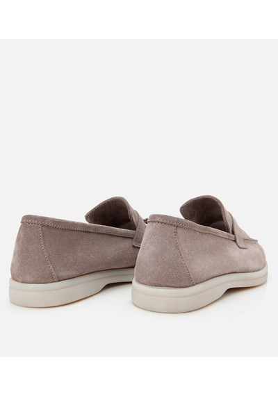 Hotiç Kadın Süet Deri Vizon Klasik Loafer