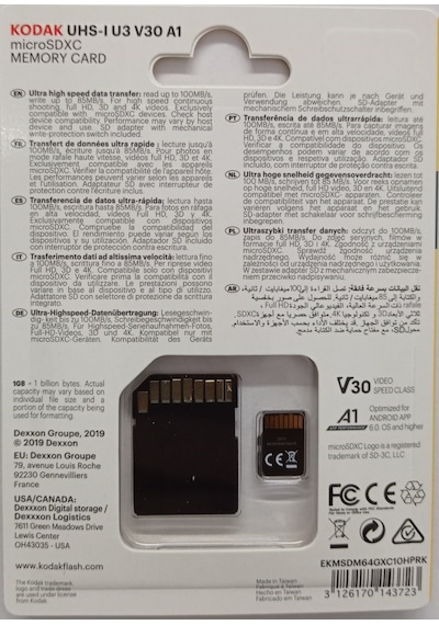 Kodak 64Gb Microsd Hafıza Kartı Ultra Class 10 Uhs-1 U3