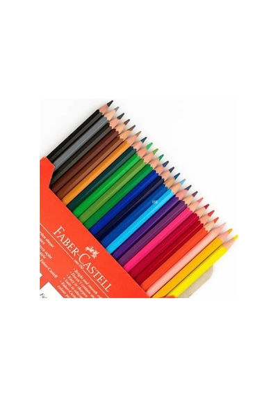 Faber Castell 24 Renk Kuru Boya Ve 8'li Textliner Pastel Fosforlu Kalem Seti İkisi Birarada Set Çok Renkli