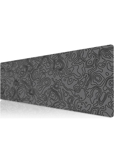 Klasse Pro - 10 Farklı Model Dikişli Kenar 90x40 Cm Oyuncu Gaming Mouse Pad Grey Map Lines, 90 Sku: Mır8690010052032