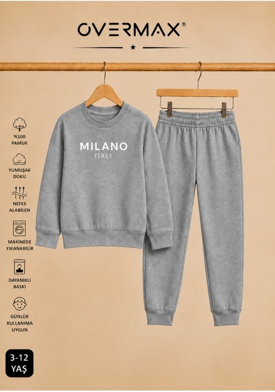 Overmax Milano Baskılı Çocuk Kapüşonsuz Sweatshirt Eşofman Takımı 3-12 Yaş Gri Üst-gri Alt - 918973686 Gri Üst-gri Alt Overmax Milano Baskılı Çocuk Kapüşonsuz Sweatshirt Eşofman Takımı 3-12 Yaş Gri Üst-gri Alt - 918973686 Gri Üst-gri Alt