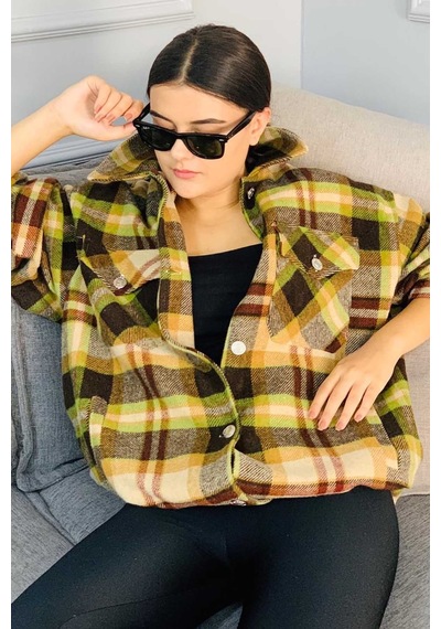Madmext Mad Girls Camel Over Size Oduncu Gömlek Mg042-camel Camel