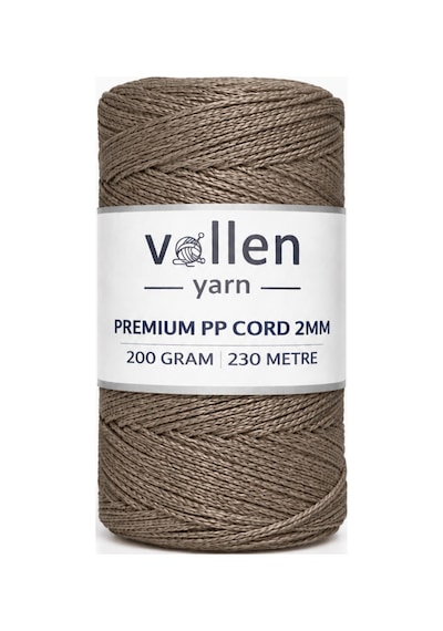 200gr/230m Premium Polyester Makrome Ipi 2mm ,makrome Ip,makrame,supla,çanta Ipi,camel