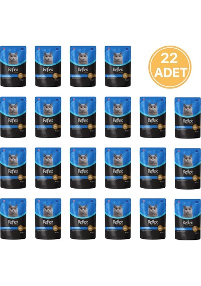 Reflex Plus Jöle Et Parçacıklı Ton Balıklı Alabalıklı Yetişkin Kedi Konservesi 22 x 85 G