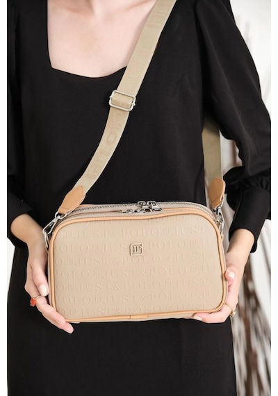 Just Polo Kadın Ayarlanabilir Uzun Askılı Omuz Çantası Ebat 17x27 Vizon Yeni 17912572