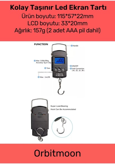 Özel Üretim Lcd Ekran Bavul Ağırlık Tartı Dijital Çok Amaçlı Taşınabilir Bagaj Tartısı Max 40 Kg Çok Renkli