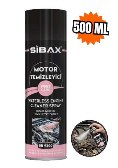 Sibax Motor Temizleyici Susuz Temizler Yalıtkan Antistatik 500 Ml Yerli Üretim Kodu : Sb 9200