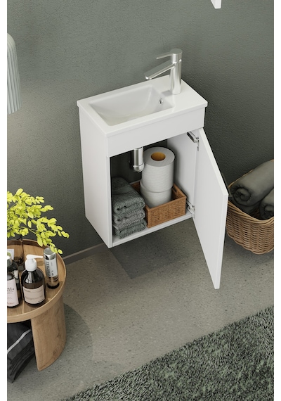 Biani Fix Loft Mini 42 Cm Banyo Dolabı,Seramik Lavabolu, Aynalı,Lavabo Dahil,Mdf,Mat Beyaz Biani Fix Loft Mini 42 Cm Banyo Dolabı,Seramik Lavabolu, Aynalı,Lavabo Dahil,Mdf,Mat Beyaz