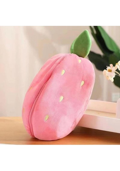 Fermuarlı Çilek Tavşan Peluş Oyuncak 20cm Tüylü Tavşan Hediyelik Yumoş Arkadaş Çok Renkli