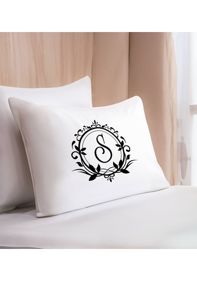 Bk Gift Kişiye Özel Baş Harfli Tasarımlı Pamuklu Yastık Kılıfı-2 50x70cm , Sevgiliye , Ev si, Tasarım Ev Tekstili