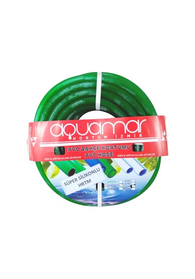 Aquamar Süper Silikonlu Şeffaf Hortum 1/2 20 mt Yeşil
