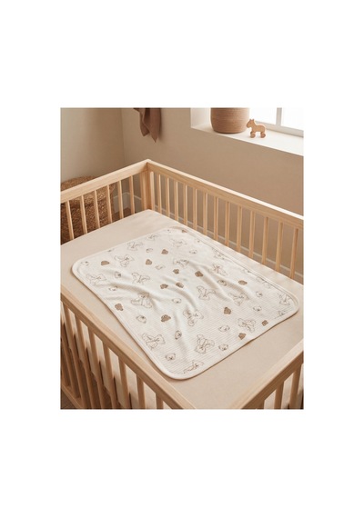 %100 Pamuk Bebek Battaniyesi 80x90 Gümüş