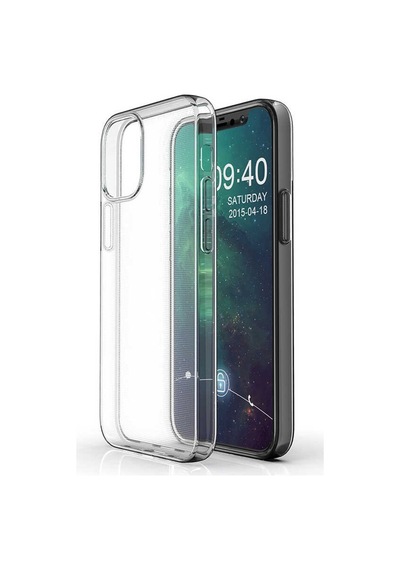 Apple Uyumlu iPhone 12 Kılıf Zore Şeffaf Ince Ve Esnek Süper Silikon Renksiz