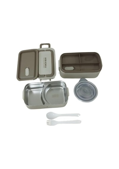 Dikdörtgen 2 Katlı Lunch Box, 2000 Ml Kapasiteli Yemek Termosu