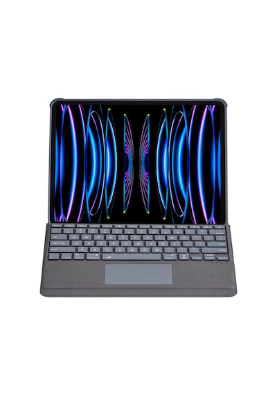 T5509d İpad Pro 12.9 2022 Kılıf Palermo Ledli Klavyeli Standlı Tablet Kılıfı - Siyah Diğer