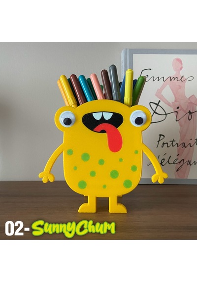 Sunnychum Neşeli Sarı Canavar Kalemlik Masa Üstü Düzenleyici