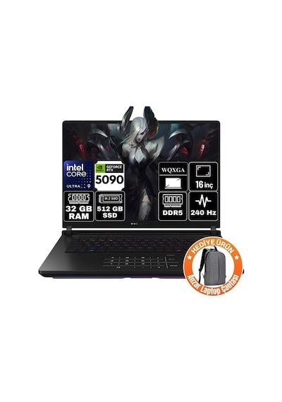 Asus ROG Strix Scar 16 G635LX-RW144-A1 Ultra 9 275HX 32 GB 512 GB SSD RTX5090 16" Free Dos Dizüstü Bilgisayar