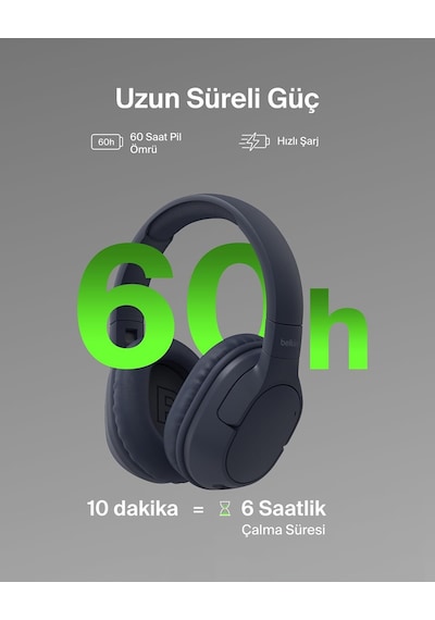 Soundform Surround Bluetooth Kulak Üstü Kulaklık, Gürültü Engelleme, Kablosuz, 60 Saat Çalma Süresi, Yumuşak Kulak Yastıkları, İphone, Galaxy, İpad, Seyahat, Ev, Ofis İçin, Mavi Soundform Surround Bluetooth Kulak Üstü Kulaklık, Gürültü Engelleme, Kablosuz, 60 Saat Çalma Süresi, Yumuşak Kulak Yastıkları, İphone, Galaxy, İpad, Seyahat, Ev, Ofis İçin, Mavi