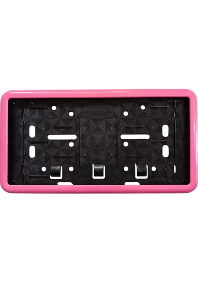 Çerçeveli Dikdörtgen Plakalık Plaka Altlığı Pembe 32x17 Cm