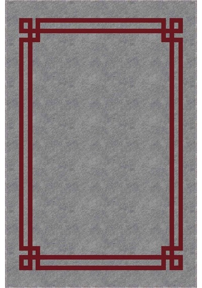 Bordo Çerçeveli Kaymaz Taban Makinede Yıkanabilir Halı Rv058n11