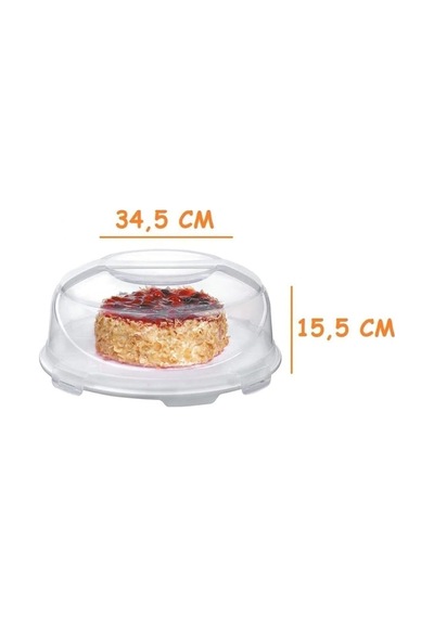 5dm Kek Fanusu Ve Pasta Fanusu Kilitli Kapaklı Kek Fanusu 7 Lt. Krem Sku: Smg8690010592460 Açık