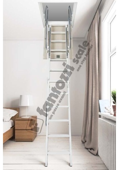 Aytürk Fantozzi Acı4 Menşei Italya 70x90 4 Katlanır Metal Çatı Merdivenleri H:280 Cm'ye Kadar