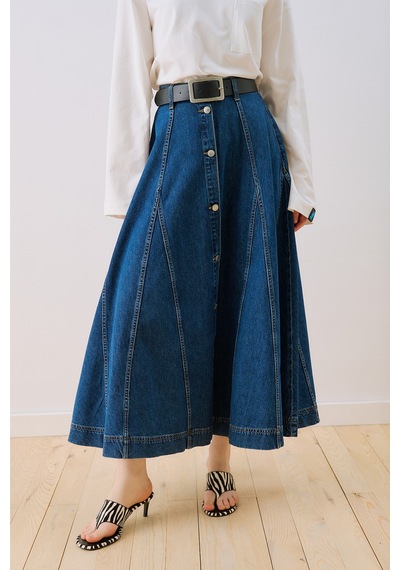 Manuka Denim Parçalı Düğmeli Etek Mavi Ss26etk00010-22