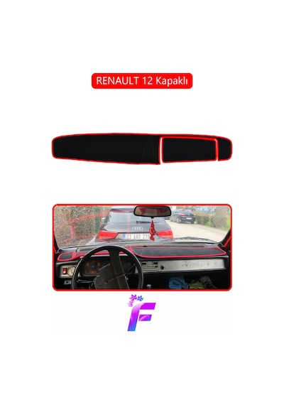 Renault 12 Kapaklı Uyumlu Torpido Örtüsü Yansıma Önleyici Tam Koruma Hızlı Montaj J33 Torpido Halısı