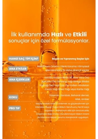 Tr Professional Intensive Repair Yıpranmış Saçlar Için Onarıcı Bakım Serumu 50 Ml