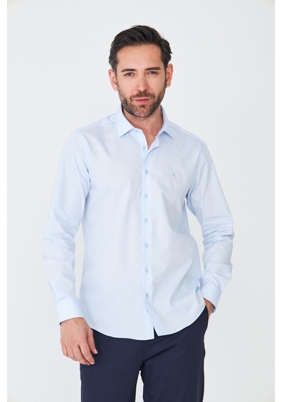 White Stone Mavi Dynamic Fit Uzun Kollu Erkek Gömlek MAVİ White Stone Mavi Dynamic Fit Uzun Kollu Erkek Gömlek MAVİ