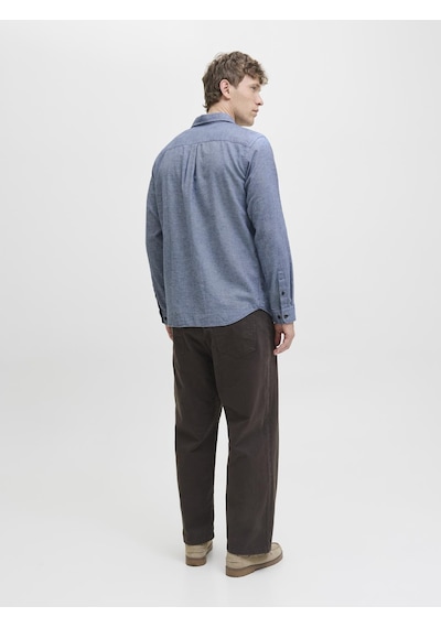 Jack & Jones Erkek Dügme Kapamali %100 Pamuk Gömlek - Classic - 12278416 Faded Denim