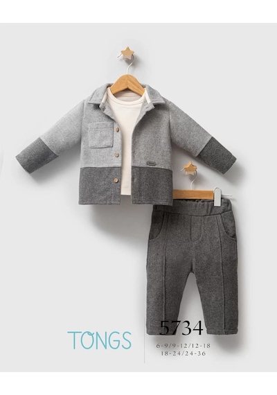Melonika Tongs Baby Customary 3'lü Takım 5734 Gri Çok Renkli