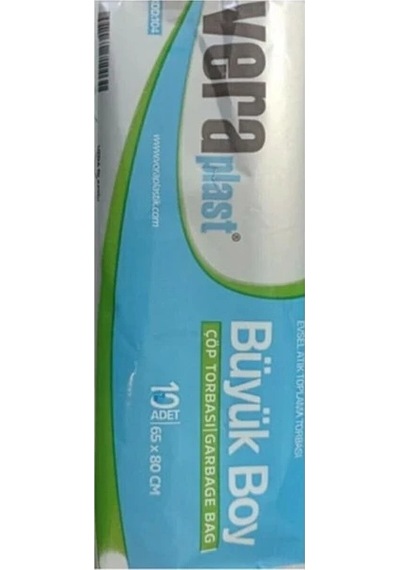 Vera Plast Çpş-01-02 Büyük Boy Mavi Çöp Poşeti 65 80 Cm 10 Rulo 50 Poşet 500 Adet