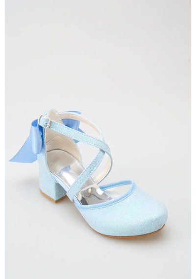 Nese Shoes Önden Çapraz Bantlu Kız Çocuk Topuklu Ayakkabı, Abiye Ayakkabı, Yeni Sezon, Pırıltılı Mavi Nese Shoes Önden Çapraz Bantlu Kız Çocuk Topuklu Ayakkabı, Abiye Ayakkabı, Yeni Sezon, Pırıltılı Mavi