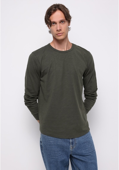 Colin's Colins Regular Fit Yuvarlak Yaka Düz Erkek Yeşil Uzun Kol Tişört Cl1076432 Q1.v1 Kha Haki