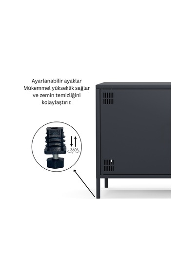 Pera Tv Ünitesi, Tv Dolabı,2 Kapaklı, Açık Raflı 130,50 X 40 X 64,50 Cm Ral 7016 Antrasit Pera Tv Ünitesi, Tv Dolabı,2 Kapaklı, Açık Raflı 130,50 X 40 X 64,50 Cm Ral 7016 Antrasit