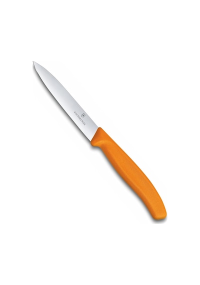 Victorinox Sivri Uç Düz Soyma Bıçağı 10 CM Turuncu