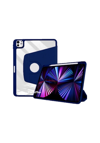 Apple Uyumlu iPad Pro 12.9 3./4./5./6. Nesil Kılıf Termik Kalem Bölmeli Dönebilen Standlı Kılıf 2018-2022