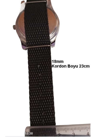 18mm Hasır Naylon Saat Kordonu Kayış Bileklik Kordon Siyah