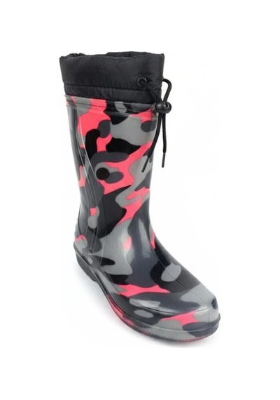 Çocuk Premium Su Geçirmez Yün Astarlı Yağmur Ve Kar Raining Çizmesi Kaymaz Taban Pembe