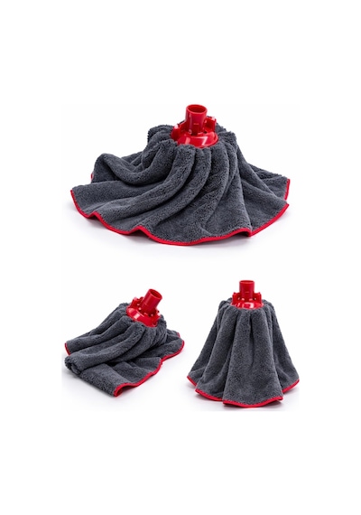 Mikrofiber Havlu Mop Yedek Uç - 3'lü Mikro Fiber Yer Temizlik Paspas Seti Çok Renkli